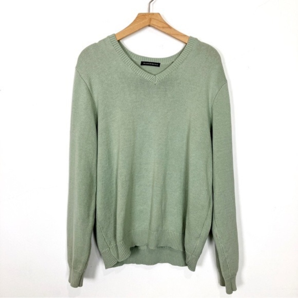 oversized light green brandy v neck sweater